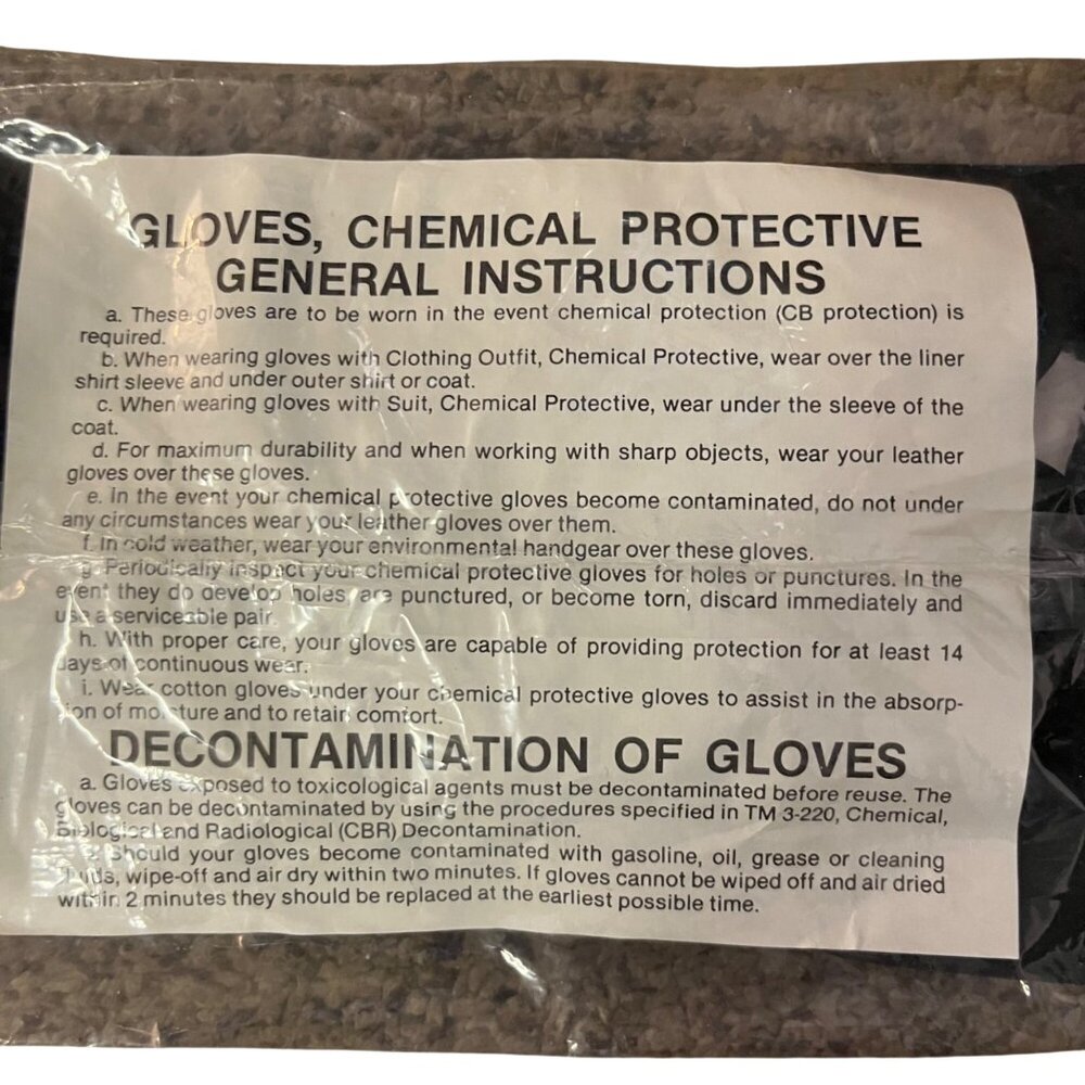 Vintage Chemical Protective Gloves Medium New Sealed Set of 3 Black 1988 - Picture 10 of 10